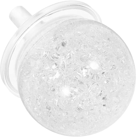 Hemobllo Crystal Sphere Ornament with Plastic Base for Home Fountain Decor | Indoor and Outdoor Display, Delicate Craft, Compact Size, Silver Finish, Easy to Place and Move
