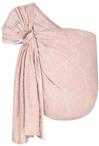 Hoppediz Ring-Sling Babytragetuch ab Geburt, Grenada Rose | Ergonomisches Tragetuch mit Ringen für schnelles Anlegen, inkl. Anleitung