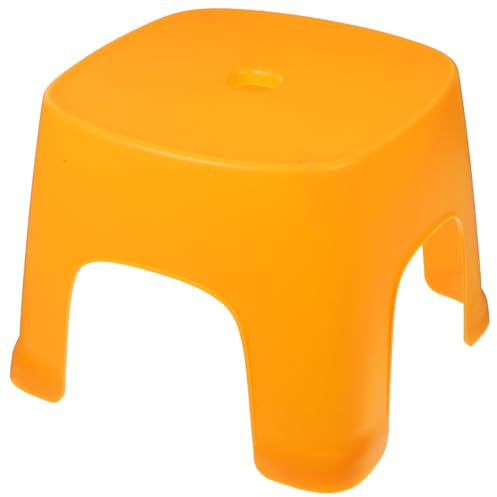 JEWEDECO Tabouret de Toilette en Pvc Stable Antidérapant Petit Format Jaune, Marchepied de Salle de Bain Polyvalent, Repose-pieds pour Bureau et Usage Domestique, Siège pour Garçon