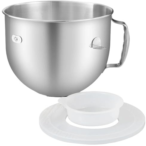 Stainless Steel Mixing Bowl，Compatible for KitchenAid，6QT Bowl Lift Stand Mixer with Lid Accessories