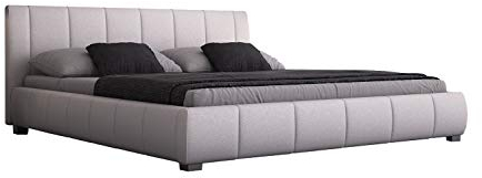 Sedex Bett Doppelbett Luna 140x200 cm Polsterbett Doppelbett Designerbet weiß Kunstleder