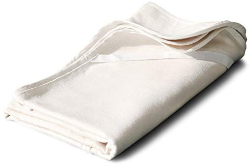 Molton-Matratzenauflage - 180 x 200 cm, Naturfarbe, 100% Baumwolle Matratzenbezug mit Übereckgummis, Antiallergischer Matratzenschutz, Atmungsaktiv, Öko-Tex Standard 100