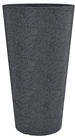 Scheurich Coneo Pot de Fleurs Haut, Plastique, Schwarz Granit, Ø 39 cm, Höhe 70 cm
