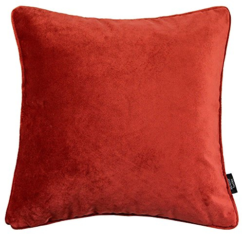 McAlister Textiles Matter Samt | Sofakissen mit Füllung in Rost Orange | 50 x 50cm | erhältlich in 25 Farben | griffester Samt edel paspeliert | pralles Samtkissen