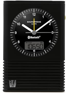 Soundfreaq Sound Rise Classic, SFQ-14: Bedside Alarm Clock Radio & Bluetooth Speaker, with Analog Clock, FM Radio, USB Charging Port, Snoonze, and Manual Backlight