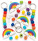 Baker Ross Kits de porte-clés et de breloques pour sac en bois arc-en-ciel que les enfants pourront décorer - Kits d'arts et loisirs créatifs amusants pour enfant (Lot de 4)