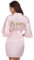 Vlazom Peignoir Satin Femme Robes de Chambre et Kimonos de Mariée Robes de Chambre Soie Court Kimono Col V avec Ceinture,Rose For Bride,L