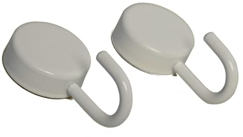 HAB & GUT -MC602-2 extra Starke Magnethaken Weiß, Antirutsch Silikon, Ø: 26 mm, Handtuchhaken, Wandhaken, Hakenmagnete