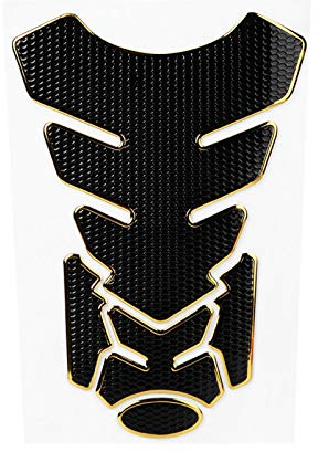 Gastankschutz Motorrad Tank Pad, 3D Motorrad Gas Öl Kraftstofftank Aufkleber Pad Schutz Dekoration(Schwarzer goldener Rand)