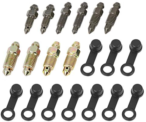 F FIERCE CYCLE 10 Stück Hohlschraube Entlüftungsschraube mit Kappe für Motorrad Hauptbremszylinder Bremssattel M6 x 1 mm M7 x 1 mm M8 x 1,25 mm M10 x 1 mm M10 x 1,25 mm