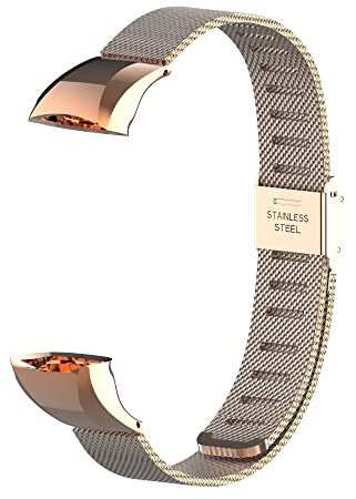 Kcdream Bracelet Compatible pour Huawei Honor Band 5, Honor Band 4 Bracelets en Acier Inoxydable Métal Bracelet de Remplacement Bracelet Wristband pour Huawei Honor Band 4/5 (No Host)-Rosegold