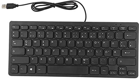 Clavier d'ordinateur german qwertz keyboard 78 Touches universelles muettes Ultra Minces Petit langage Clavier tactile Con tastiera pc nera fort pour Ordinateur Portable pour Bureau(Allemand) Tastiere