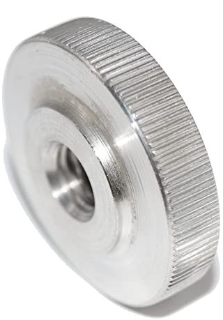 Rändelmuttern M2,5 niedrige Form 4 Stück DIN 467 rostfreier Edelstahl VA A1 mit gerändeltem Rand - Einstellmuttern