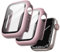 JETech Cover con Pellicola Protettiva per Apple Watch Series 9 8 7 41 mm, Custodia Protettiva Complessiva, Pellicola Integrata in Vetro Temperato ad Alta Sensibilità, 2 Pezzi (Rosa Lucido)