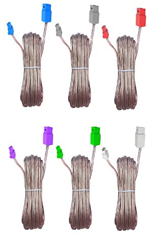 Desconocido Cable extensor de altavoz 6x Extender Speaker Home Theater Cord Sound Wire Cable Red Gray Compatible With Sony Home Cinema System