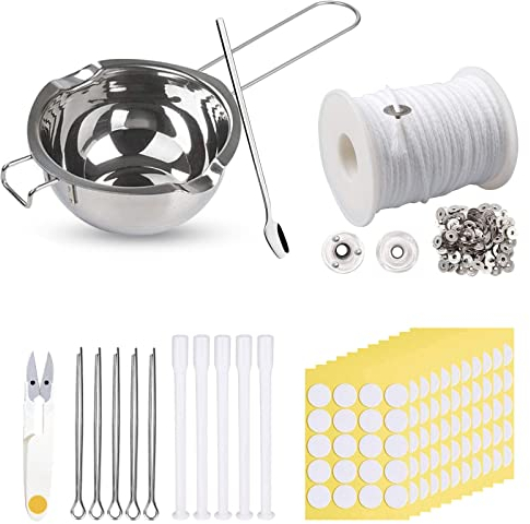 Kerzen Selber Machen Set, 6100cm Kerzendocht Rolle, Rauchfrei Dochte für Kerzen, Kerzenherstellung Zubehör, Kerzendochte für Kerzen Gießen, Flachdocht für die Kerzenherstellung Kerzen DIY