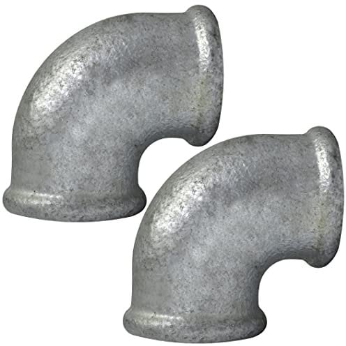AERZETIX - C64914 - Set di 2 gomiti in ghisa a 90° 1/2'' femmina-femmina - raccordo per tubo filettato per avvitare - finitura zincata - idraulico riscaldamento installazione di acqua alimentazione