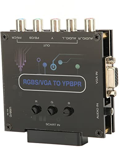 RGBS VGA SCART to YPBPR Video Transcoder, Component Video Converter for SFC, N64, MD, and Saturn