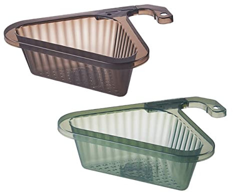STOBAZA 2 Piezas Escurridor Triangular Soporte para Esponja De Fregadero Colador De Drenaje del Fregadero Filtro De Fregadero Triangular Páginas Soporte De Esponja Telescópico