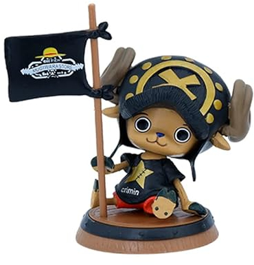 ENFILY Bagged King of Thieves Flag Barrel Sitting Joppa Pink Blue Black Anime Action Figure Character Collectible Model Statue Toys PVC Figures Desktop Ornaments 11CM (Banner Chopper Black Bagged)