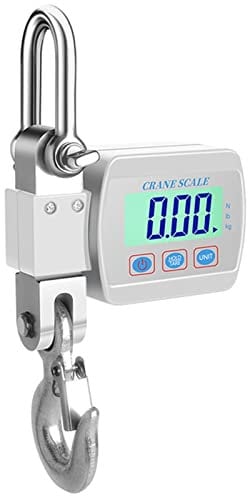 Toplionace 500Kg LCD Digital Kranwaage, Tragbare Industrielle Elektronische Waage Robustes Hakenhängendes Wiegewerkzeug, Kg/lb/N (Weiss)