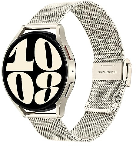 TRUMiRR Kompatibel mit Galaxy Watch 7 6 5 4 40mm 44mm Armband, Mesh Gewebte Edelstahl Uhrenarmband Metall Armband für Samsung Galaxy Watch 7 6 5 4