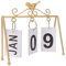 OKJHFD Tischkalender Zum Stehen, Faltbar, Wiederverwendbar, Flip-Chart-Kalender, Umweltfreundlich, Langlebig, Metall, Einfacher, Moderner Stil, Ewiger Tischkalender Für Büro, Schlafzimmer, Tisch