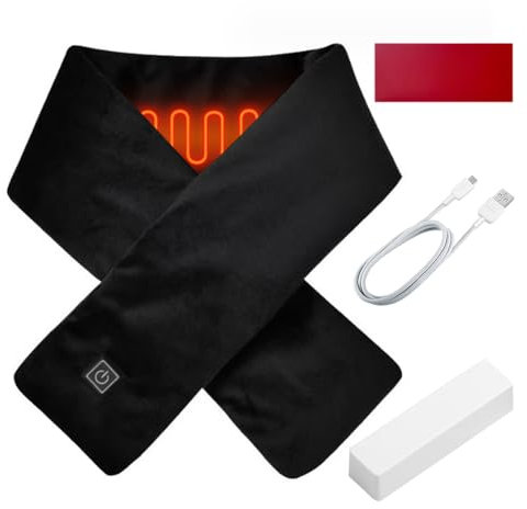 DAJASD Schal Beheizte USB, Heizschal USB mit 3 Heizstufen, Winddichter Heizschal für Winter Draußen Drinnen, Weihnachten, Schal Damen Winter, Intelligent Heating Scarf für Damen Herren