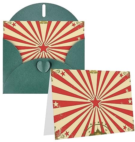 UNIOND Vintage Zirkus Hintergrund Druck Grußkarten Personalisierte Dankeskarte Blanko Notizkarten Mit Umschlägen Glückwunschkarten Für Weihnachten Hochzeit Geburtstag Party Alle Anlässe