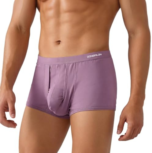 ZAIGELUO Herren Boxershorts Bambus Trunk Unterwäsche Atmungsaktive Weiche Retroshorts Männer Short Leg Unterhosen