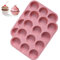 BASVII 2 Pièces Moule Silicone Patisserie, Moule Cupcake Muffins pour 12 Moules, Antiadhésif Moules à Cupcakes et Muffins Antiadhésif pour Gâteaux, Tartelette, passe au lave-vaisselle (Rose)