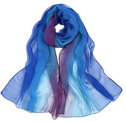 Damen-Retro-bunter bedruckter Schal, schlichter warmer Schal aus Baumwolle und Leinen, muslimischer Kopftuch-Schal Mainzer Fastnacht Schal (Blue, One Size)