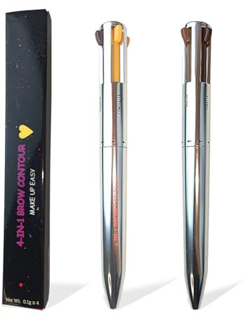 Magischer 4 in 1 Makeup Pen, RoseFlower Touch Up Make up Stift, Eyeliner, Lippenkonturenstift, Augenbrauenstift, Textmarker, Mischbare und Cremige Textur, Reisetaugliches Vielseitiges