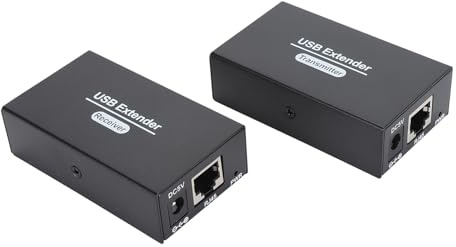 USB2.0 Extender, USB Extender 4 Port USB2.0 HUB Over Ethernet Cat5e Cat6 Cat7 Bis zu 120M/262ft, USB RJ45 LAN Verlängerung über Ethernet für/OS