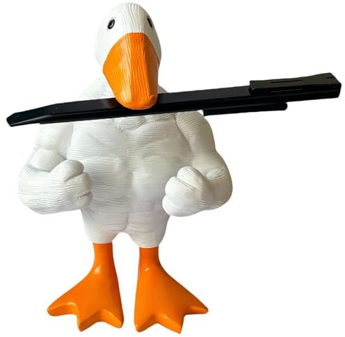 Luxetoys Muskelente Statue Starke Entenfigur mit Fäusten und Stehender Haltung 16cm Modellstatue zur Dekoration und Tisch