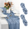 YAOYIN Tischläufer Blau, 2 Stück Modern Boho Landhausstil Käsetuch Tischläufer Blau, Rustikaler Gaze Stoff Cheesecloth Musselin Tischläufer Für Hochzeitsdeko, Geburtstag Tischdeko(90x300cm)