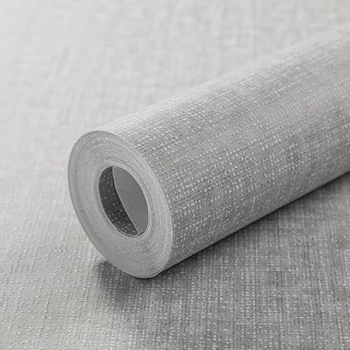 Baketron Plain Grey Wallpaper Hessian Textured Wallpaper Designed to Look Like Fabric Minimalist Feature Wall for Livingroom Bedroom Hallway