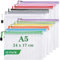 Plastic Wallets A5 Zip Wallets Zip Lock Bags Plastic Mesh Document Folder for Toys Puzzle Document Travel Storage 12Pcs