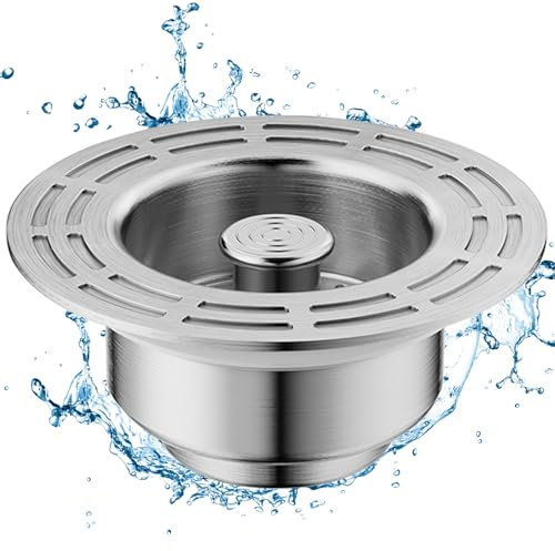 lomdung Combinación de Tapón y Tapón para Fregadero de Cocina, Tapón y Colador de Acero Inoxidable, Antiobstrucción, Tapón para Colador de Fregadero de Cocina y Evita Olores