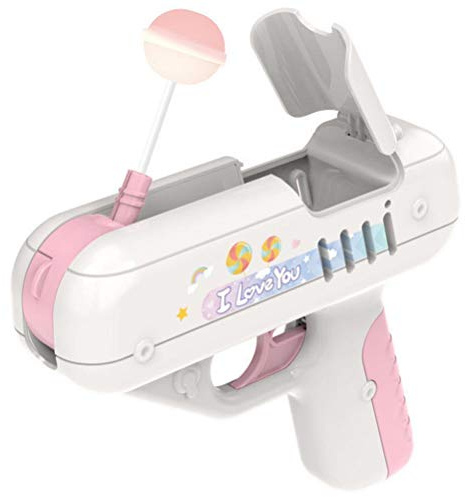 KENANLAN Lollipop Gun, Spielzeugpistole Sigkeiten, Lollipop Gun Sweet Toys, Spielzeugpistole Aufbewahrung Schnullern, Sigkeiten Kinder (Rosa)