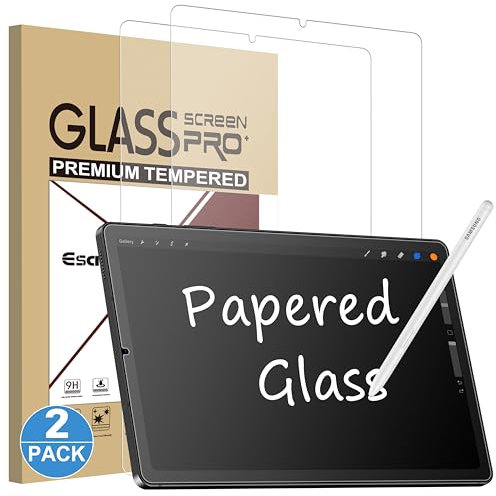 Esanik Paquete de 2 protectores de pantalla de vidrio templado 9H para Samsung Galaxy Tab S6 Lite de 10.4 pulgadas (2024/2022/2020), película de vidrio templado 9H con marco de alineación, escritura