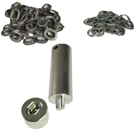 Oval Ösen Set 22,5x13,5 mm Einschlagstempel + 50 x Öse Zink Ösenwerkzeug Stanze Ösenstempel Presse für LKW Planen