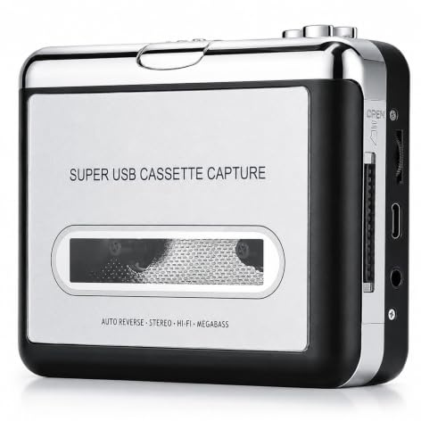 L26CS Kassette zu MP3 Konverter USB | Tragbarer Kassettenspieler & Digitalisierer | Audio Tape Player für PC MP3| Musik von Kassetten speichern & übertragen