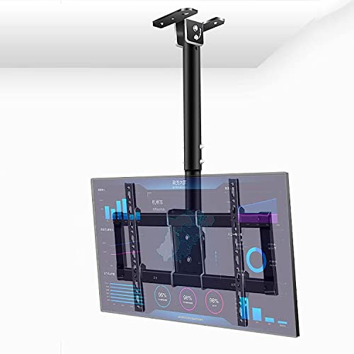 DRFGNF Support TV Universel Multifonction pour Plafond, Support TV télescopique à Hauteur réglable, Convient aux téléviseurs à écran Plat LCD de 32 à 90 Pouces, Fixation par vis d'expansion en méta