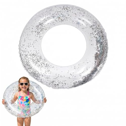 SUPVOX Schwimmring Für Wasserbecken Großer Pool Schwimmreifen Aufblasbarer Kinderpool Durchsichtiger Pool Schwimmbecken Glitzernder Schwimmbecken Schwimmring Zufällige