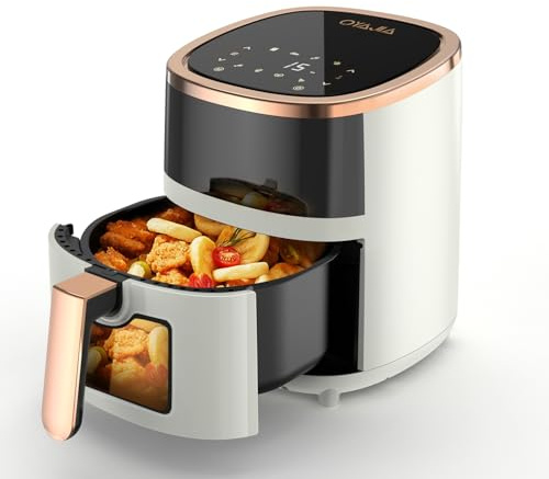 5L Air Fryer with Visual Window, Dishwasher-Safe, Healthy Oil Free & Low Fat Cooking, Cream
