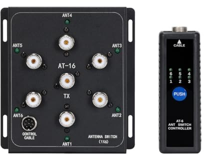 AT-16 6-Way Coaxial Antenna Switch KIT, Remote Control, 800W PEP, 1.8-30MHz, SO-239 Connectors