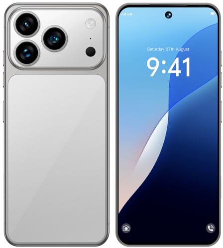 WMDMJT New I17 Pro Max Cheap Smartphone, 5G Global Version Unlocked Mobile Phones 7.3inch Camera Cell Phone Original Telefone, 8000Mah, Snapdragon 8 gen4(10 cores),Grey-1TB