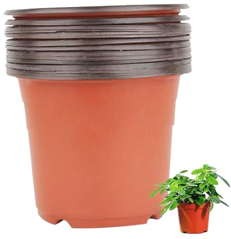 10 macetas de plástico para plantas, 9, 5 vasos de plantación resistentes al estrés, recipientes de plantas transpirables y permeables al agua, para jardinería, inicio de semillas, vasos de plantaci