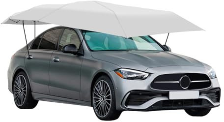 Hanmorfarbi 4.6m Auto Dachzelt, Großes Autozelt 15.09x7.55ft mit Hydraulik und NBR Saugnapf, Wasserdichtes Sonnenschutz Carport für SUV Limousine (Silbergrau, 4.6 * 2.3m)